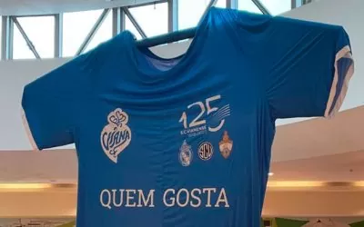 GIANT JERSEY OFFERED BY SAD TO SC VIANENSE IS EXHIBITED AT ESTAÇÃO VIANA SHOPPING